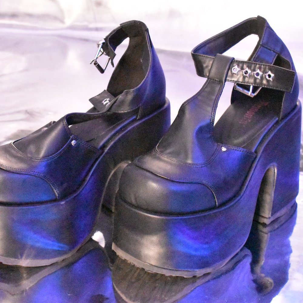 BRAND NEW Authentic Demonias Platform Wide Width Goth Heels WITH BOX!!